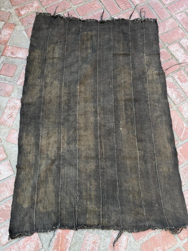 Vintage African Mudcloth Black 61”L x 40”W Textile | No. 90 gallery