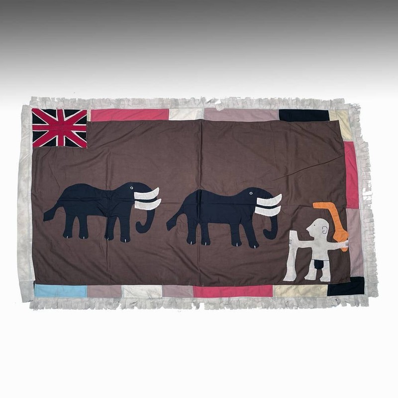 FRANKAA ASAFO MILITARY WARRIOR FLAG COTTON APPLIQUE FANTE GHANA WEST AFRICA