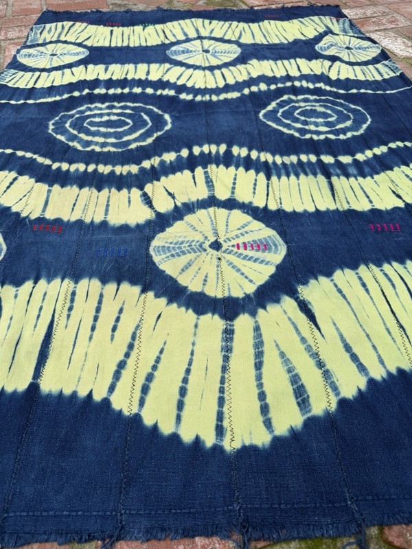 Vintage African Indigo Baule Tie Dye Mudcloth 59” L x 40” W Textile | No. 143 gallery