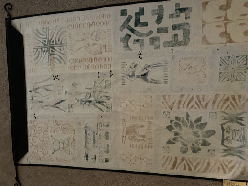 Tribal Ilembu South African Beaded Wall Tapestry Green & Brown Block Patern gallery