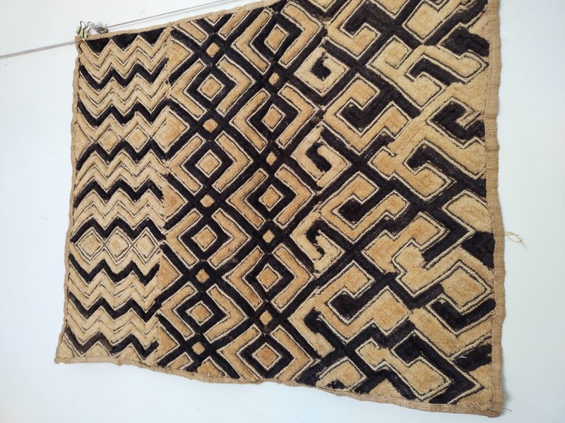 Vintage African kuba raffia clothes congo hand woven traditional item627 gallery