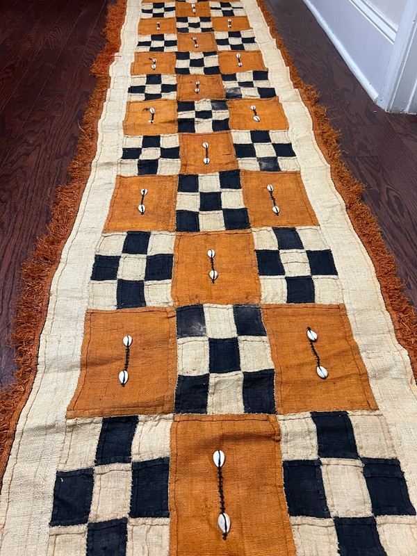 genuine 9 feet African (Congo) Kuba Raffia cloth fabric, natural woven handmade gallery