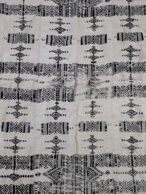Vintage Traditional African Handwoven Mali Fulani Wedding Blanket 88x51in gallery