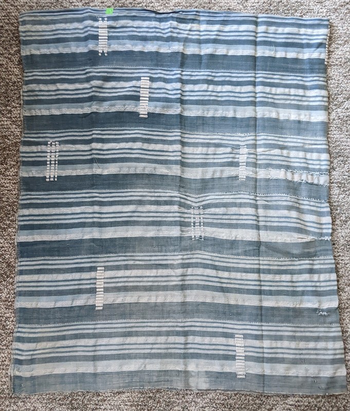 AFRICAN ORIGINAL INDIGO COTTON TEXTILE STRIPWOVEN DOGON FABRIC SKIRT CLOTHING gallery