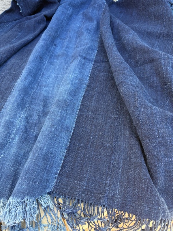 Vintage African Indigo Denim Mossi Mudcloth 70” L x 41” W Textile | No. 153