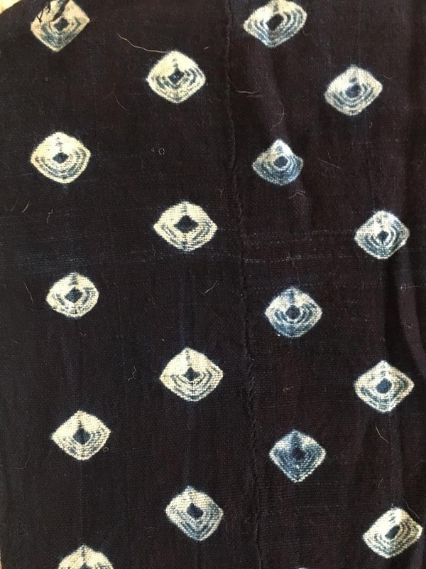 African Bogolan Mud Cloth 40.5"X62" Dark Navy Blue gallery