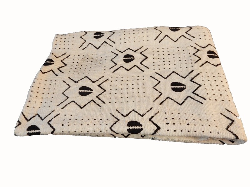 African Large Black & White Mud Cloth Textile Mali 84" by 60" # 22 gallery