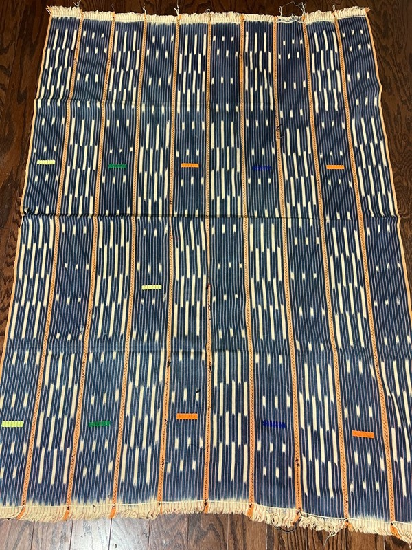 Hand woven Baule Stripwoven Textile Ivory Coast African Art 56" X 41" (#5) gallery