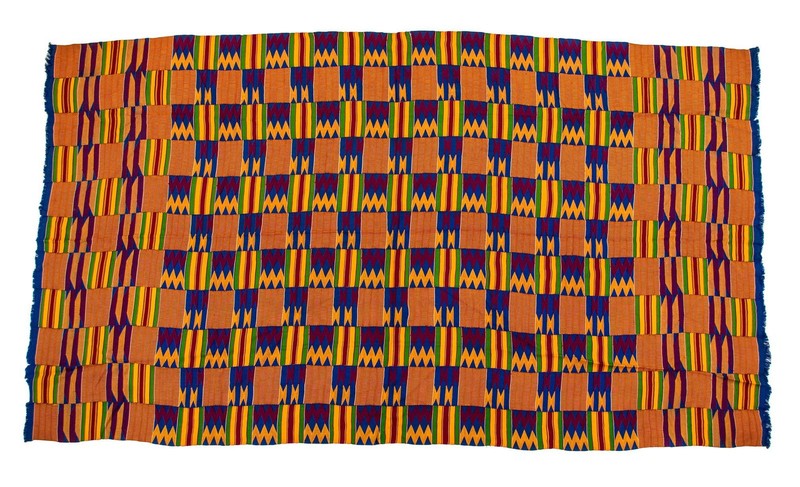 African Ashanti Kente Cloth #14879 Ghana Multicolor Cotton Handmade gallery