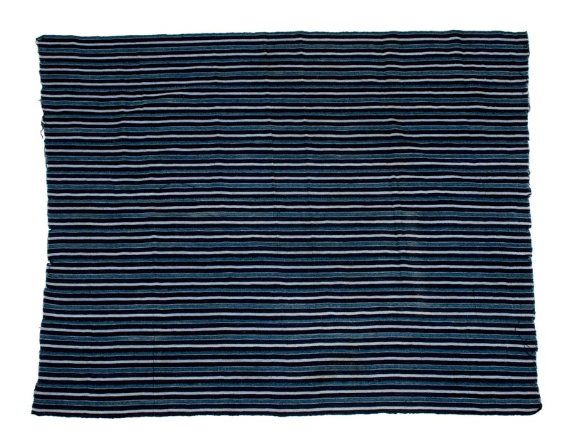 Striped African Indigo Cloth Ivory Coast Blue Cotton Handmade gallery