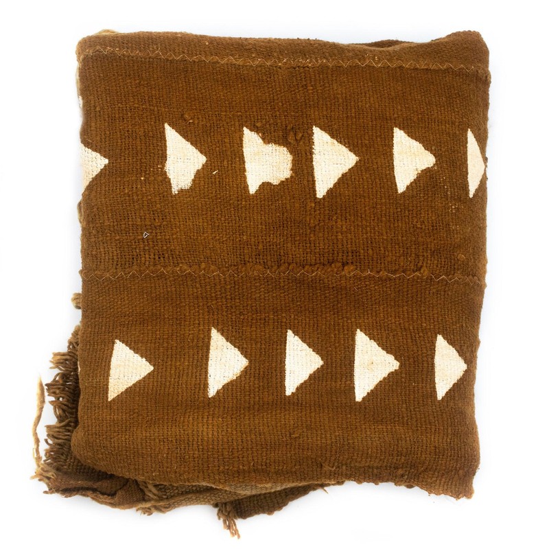 Caramel Brown Bogolan Mali Mud Cloth Arrow Design African Cotton Handmade