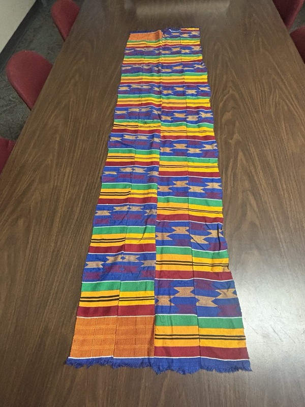 Beautiful Vintage African Hand Woven Ashanti Kente Cloth Ghana Textile 60”x16”