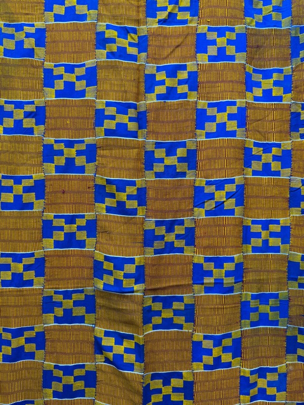 Vintage Stunning Hand Woven African Ewe Kente Cloth Textile 200x107 Cm gallery