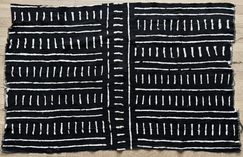 Vintage African Mudcloth, Cotton, Mali, Dk Brown, Atisan Made, Decor, 54 x34" gallery