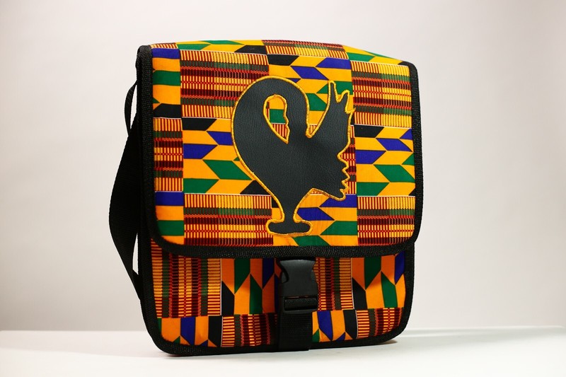 African Bag Sankofa Kente Large Shoulder Vintage Ghana Symbolic Textile-G4531 gallery