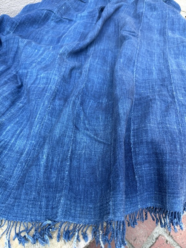 Vintage African Indigo Denim Mossi Mudcloth 80” L x 40” W Textile | No. 177 gallery