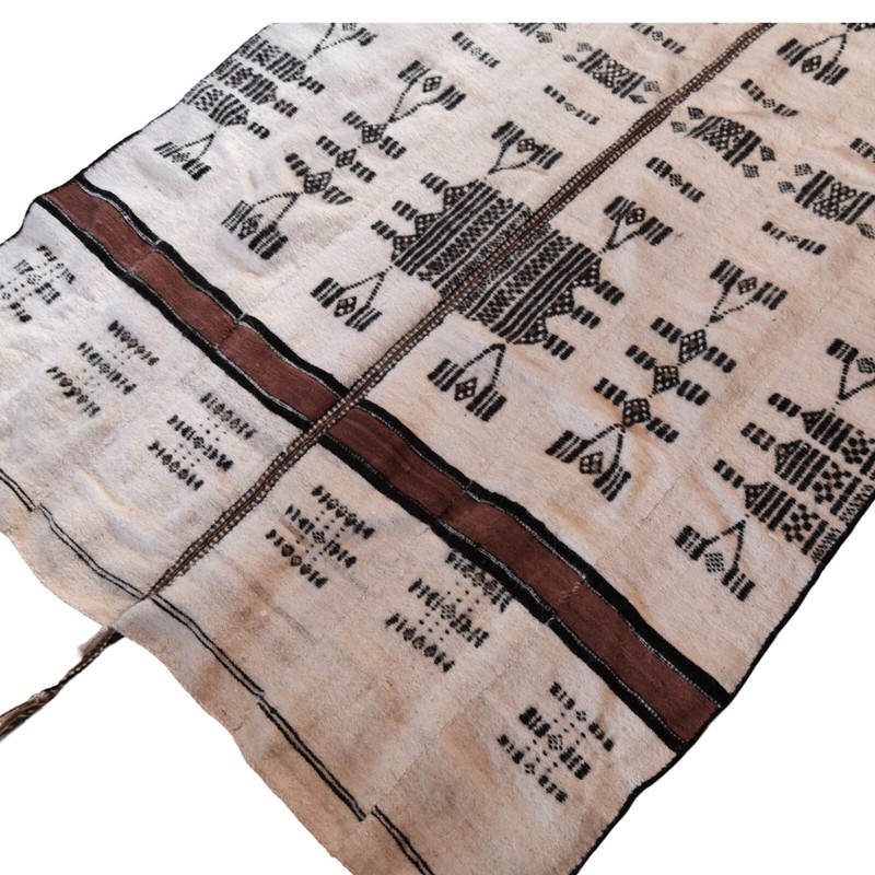 Vintage Beautiful Hand Woven Traditional African Mali Fulani Blanket 46" x 80" gallery