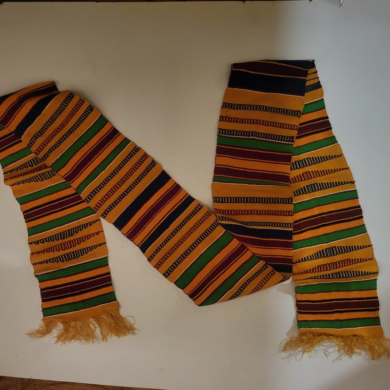 💥💥💥Kente Handwoven Stole Sash Asante Scarf African Textile Art Cloth Ghana
