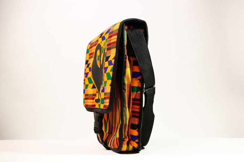 African Bag Sankofa Kente Large Shoulder Vintage Ghana Symbolic Textile-G4531 gallery