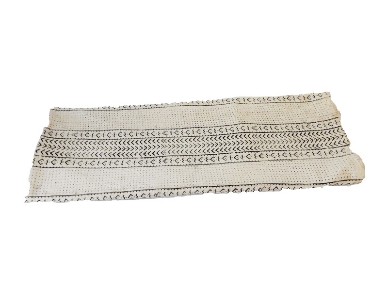 African Large Black & White Mud Cloth Textile Mali 84" by 62" gallery