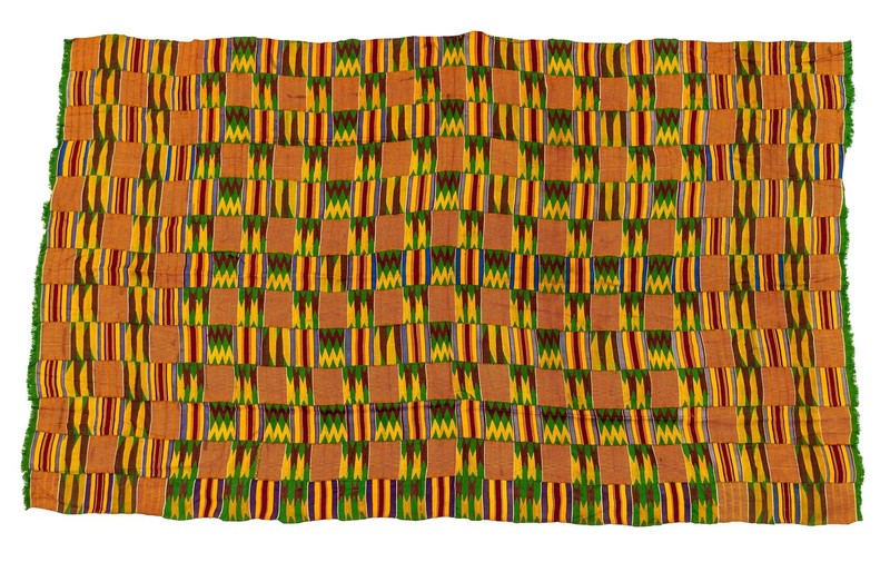 African Ashanti Kente Cloth #14896 Ghana Multicolor Cotton Handmade gallery