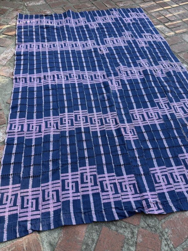 Vintage Nigerian Yoruba Aso Oke Handwoven Textile Throw 76” L x 50” W | No. 183 gallery