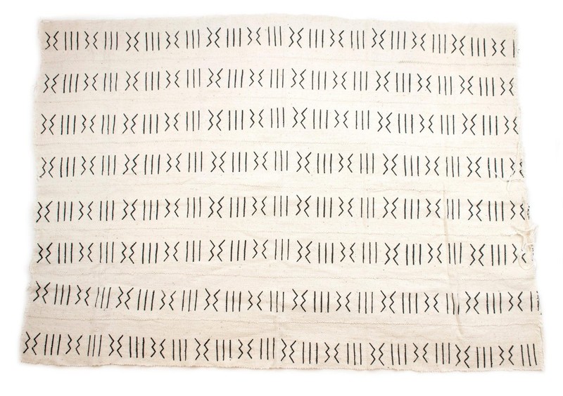 White Bogolan Mali Mud Cloth Massigui Design African Black and White Cotton gallery