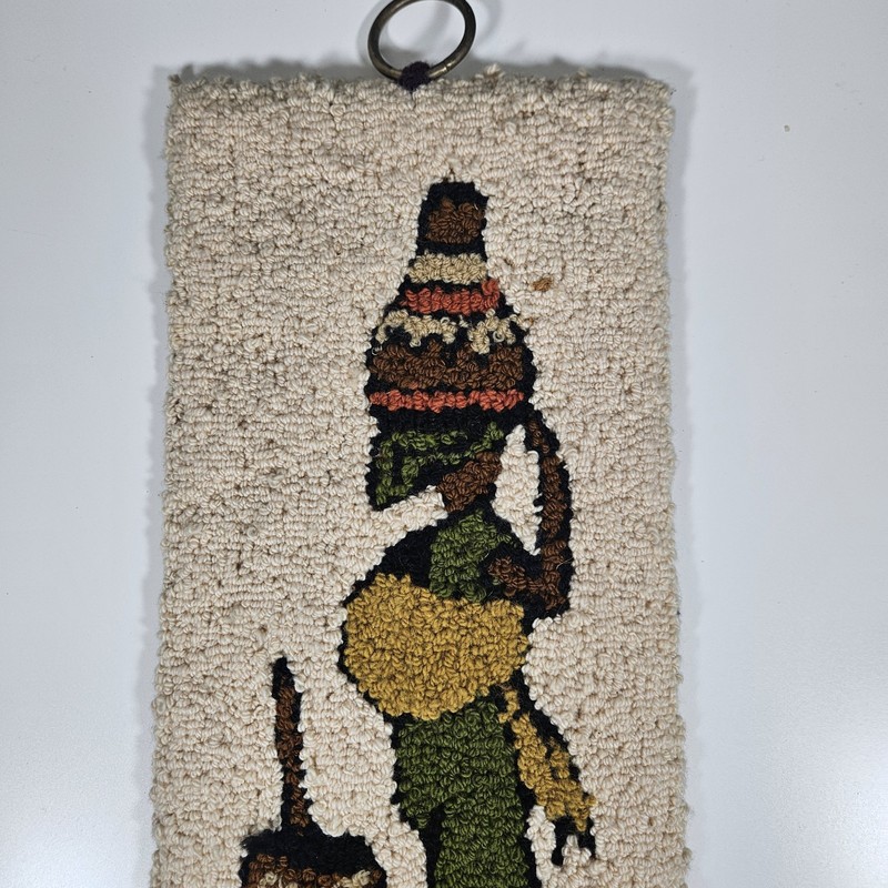 Vintage MCM African Women Wall Panel - Woven Wool Tapestry - Tribal Woman gallery