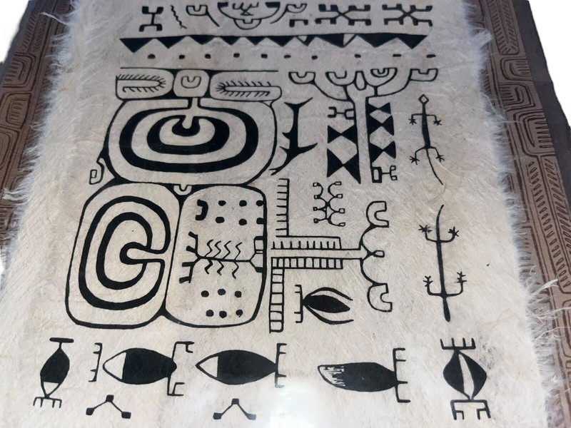 Unique African Tribal Tapa Cloth Fiber Painting Exotic Art gallery