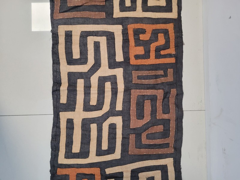 Abstract Art, Hand Woven Kuba Raffia Fabric gallery