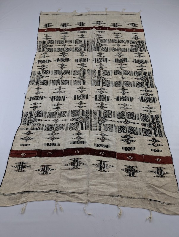 Vintage Traditional African Handwoven Mali Fulani Wedding Blanket 88x51in gallery