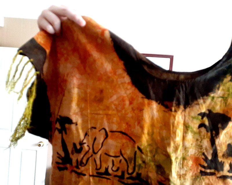 Vintage African Batik Wax Cloth Dress from Ghana gallery
