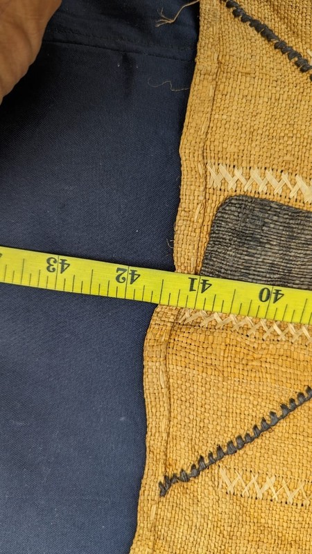 Vintage African Kuba Showa Bark Cloth Handstitched Raffia Textile 22x41 inches gallery