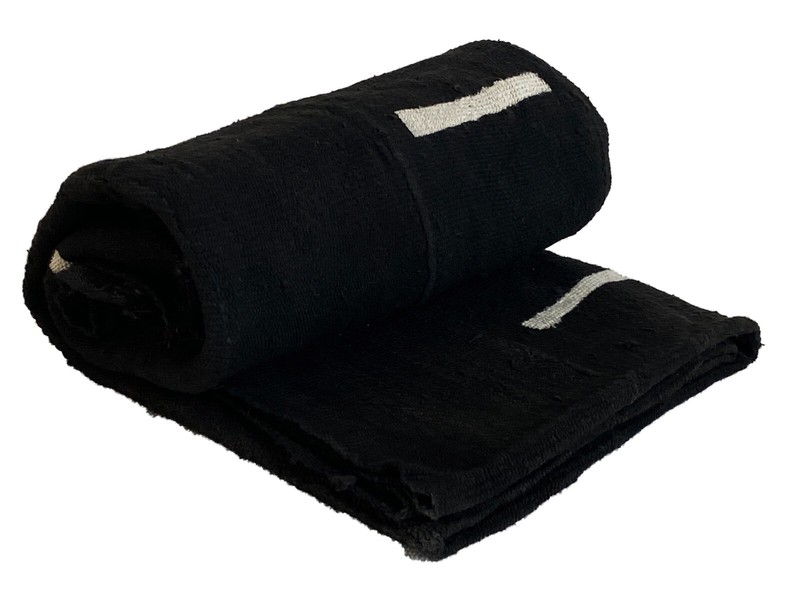 African Black and White Mud Cloth Textile / Blanket Mali 60" by 42" gallery
