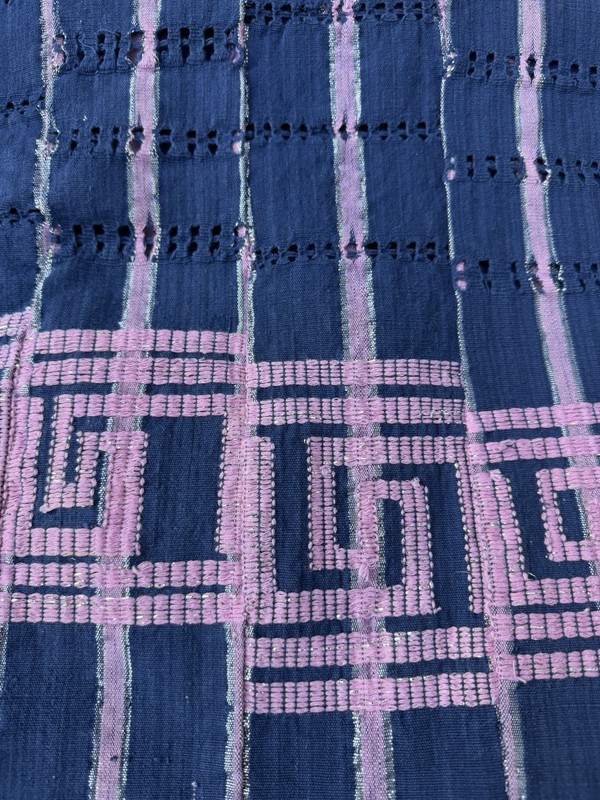 Vintage Nigerian Yoruba Aso Oke Handwoven Textile Throw 76” L x 50” W | No. 183 gallery