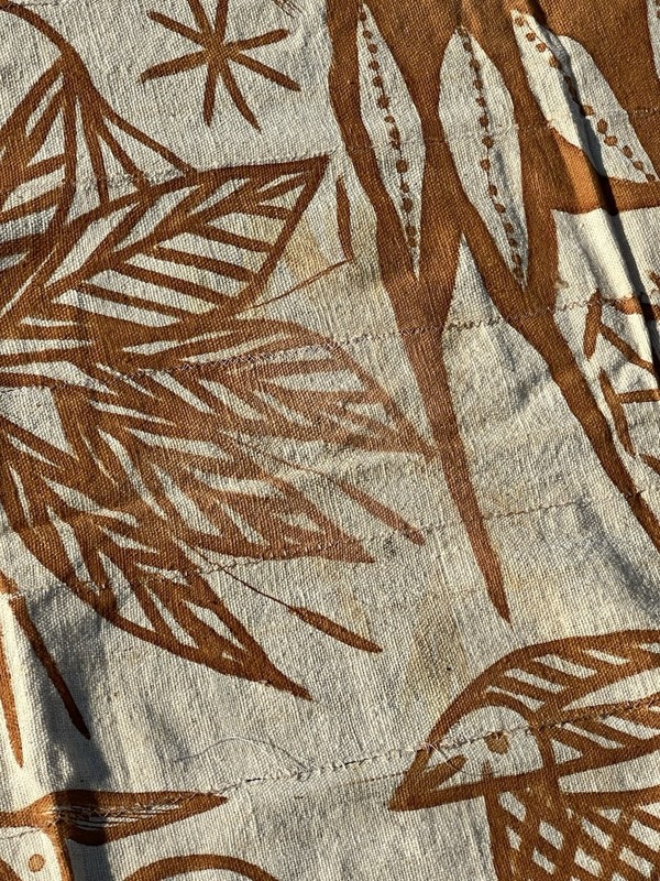 Korhogo Cloth from Cote d’lvorie Ivory Coast Vintage 50s 60s handmade large 64” gallery