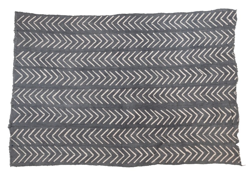 Grey Bogolan Mali Mud Cloth Jumbo Arrow Design African Cotton Handmade gallery