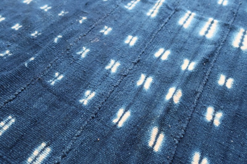 Vintage African Indigo Cloth - Mossi Tribe Burkina Faso - 46" x 65" Throw gallery
