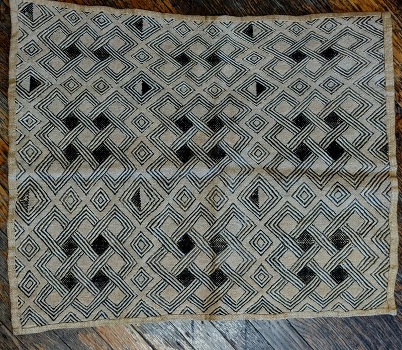 AFRICAN ORIGINAL KUBA RAFFIA CLOTH PANEL TEXTILE CURRENCY KASSAI SHOOWA DRCONGO gallery