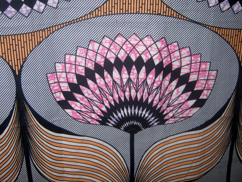 VLISCO VERITABLE DUTCH WAX HOLLANDAIS AFRICAN BLOCK PRINT FABRIC 3 1/3 YARDS gallery