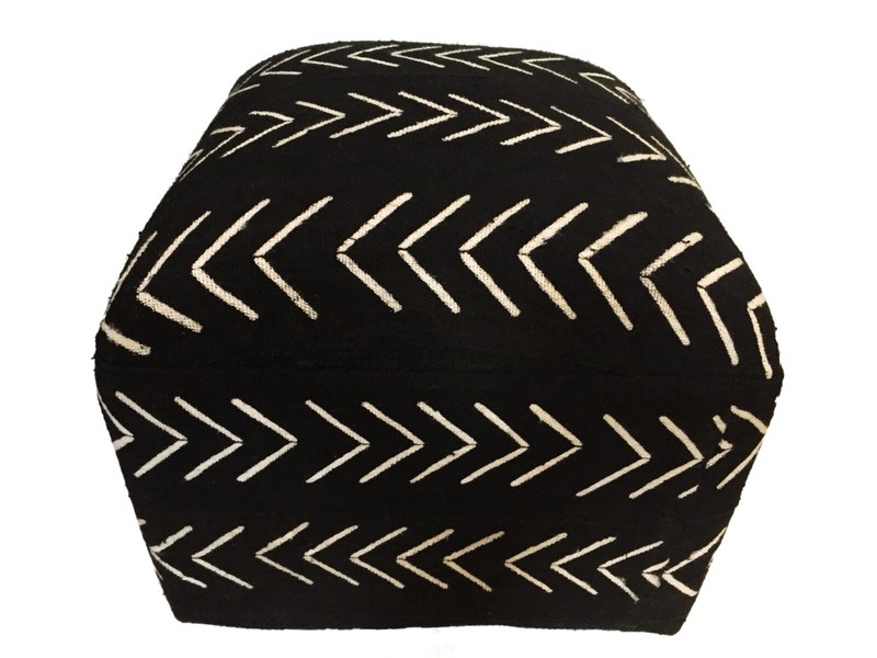 # 661 Superb LG Ottoman in African Malian Mud Cloth 18." h by18" D by 18" w gallery