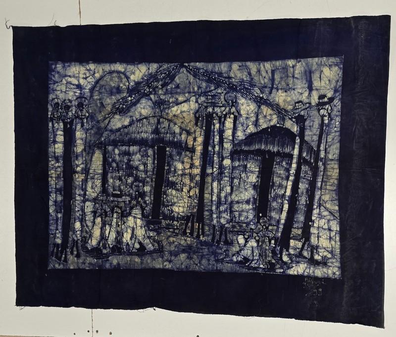 Vintage African Batik Textile Artwork