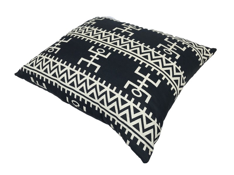 # 136 African Custom Made Black and White Kente Cloth Pillow 21" by 19" gallery