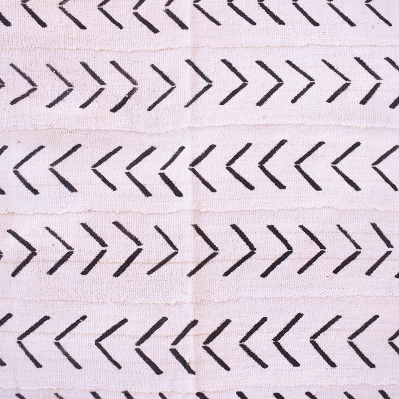 White Mudcloth Textile Mali 60x39 Inch