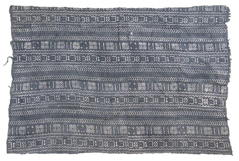 Grey Bogolan Mali Mud Cloth Geometric Design African Cotton Handmade gallery