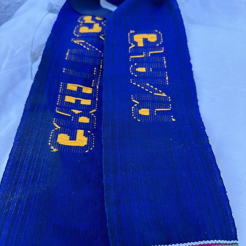 Vintage Greetings from Ghana Handsewn Scarf Banner Neck Wrap 65" Long gallery