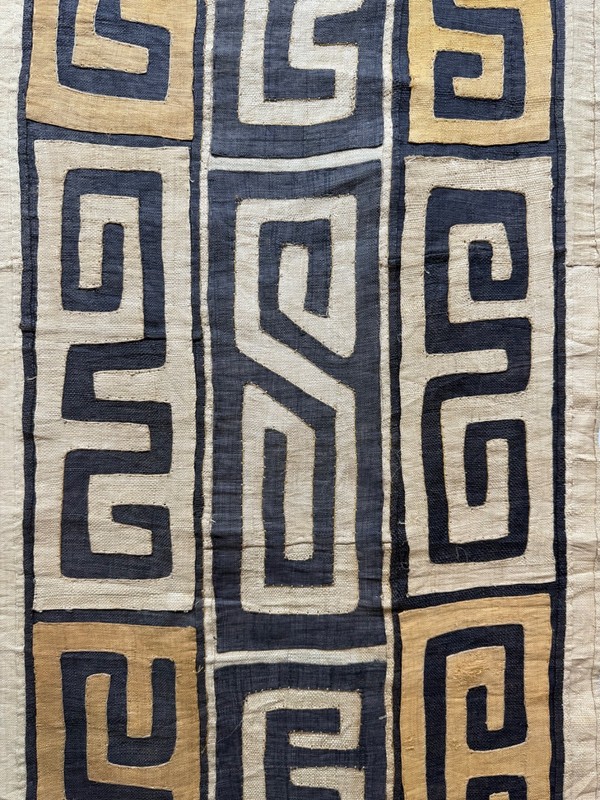 Vintage Gorgeous Hand Woven African Raffia Congo Cloth Textile Runner 162x60 Cm gallery