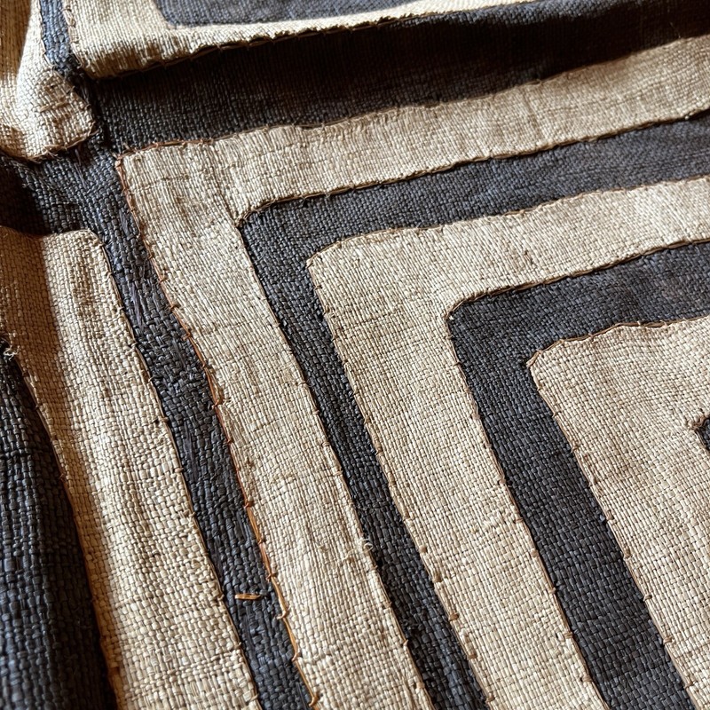 Vintage Kuba Long Raffia Textile Traditional African Tribal Woven Congo 74"x24" gallery