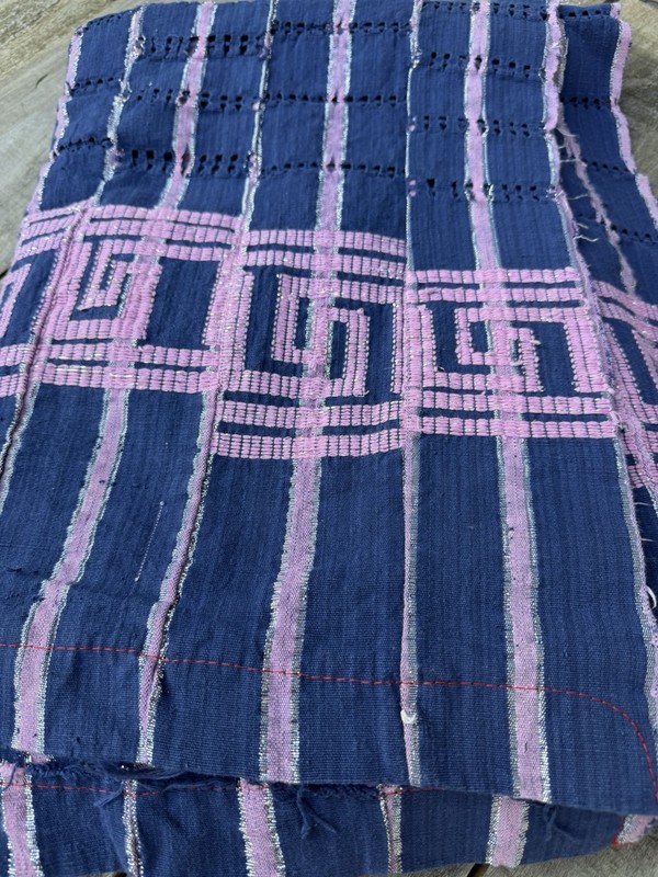 Vintage Nigerian Yoruba Aso Oke Handwoven Textile Throw 76” L x 50” W | No. 183 gallery