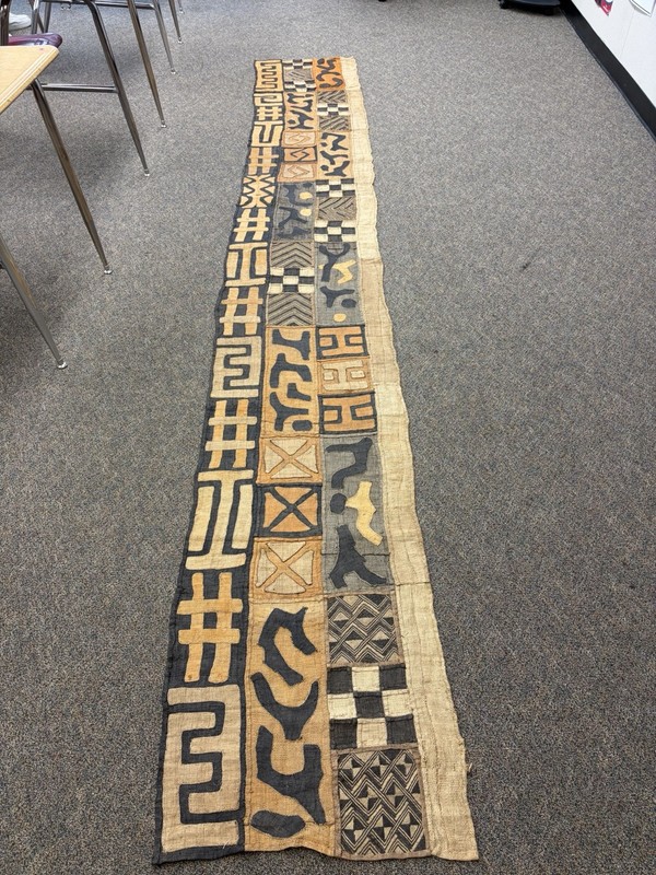 Handmade African Kuba Cloth Textile Multicolor Geometric Patterns gallery